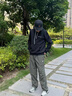 棉之雪戶外防水登山長(zhǎng)褲春季直筒寬松沖鋒褲休閑褲子男士工裝褲傘兵男褲 灰綠 L 曬單實(shí)拍圖