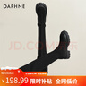 達芙妮（DAPHNE）過膝長靴女2023新款春秋季高筒靴小個子復(fù)古絨面騎士靴 黑色6cm 39 (245mm) 標(biāo)準(zhǔn)碼 曬單實拍圖