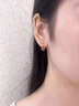 KASIYU2025新款樹(shù)葉小耳扣歐美時(shí)尚氣質(zhì)耳飾麥穗耳環(huán)紅色新年款 紅色 曬單實(shí)拍圖