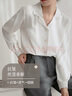 FitonTon雪紡襯衫女長(cháng)袖秋款通勤職業(yè)垂墜質(zhì)感百搭休閑白色襯衣女 白色 M 曬單實(shí)拍圖