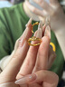 中國黃金（CHINA GOLD）鉆石皇冠黃金戒指女足金求結(jié)婚鉆戒七夕情人節(jié)禮物送女友老婆生日 足金皇冠鉆石戒指 曬單實(shí)拍圖