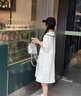 孕婦裝夏裝連衣裙小清新韓版遮肚子夏季上衣韓版洋氣寬松純棉裙子 白色【單件裙】 M【建議90-115斤】 曬單實(shí)拍圖
