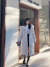 紫涵（ZIHAN）紫涵長(zhǎng)款連帽毛領(lǐng)羽絨服女年冬季淑女純色H廓型鴨絨外套 米金 XS 曬單實(shí)拍圖
