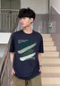 名創(chuàng  )優(yōu)品（MINISO）純棉t恤男女簡(jiǎn)約莫蘭迪色系印花半袖夏季厚實(shí)不透新款薄荷綠短袖 黑色(清新雅綠) L 175 (名創(chuàng  )優(yōu)品 品控嚴格) 曬單實(shí)拍圖