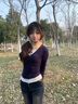沂懿長(cháng)袖t恤女v領(lǐng)短款辣妹上衣2025新款潮流小個(gè)子純欲風(fēng)修身打底衫 蕾絲紐扣假兩件t恤【藏青色】 L 曬單實(shí)拍圖