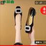 木林森女鞋水鉆方扣船鞋一腳蹬休閑鞋氣質(zhì)百搭女士單鞋 黑 38  曬單實(shí)拍圖