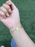 中國(guó)黃金（CHINA GOLD）四葉草足金五花手鏈純金女新款素金生日禮物送女友老婆教師節(jié)禮物 足金五花手鏈 約4g 曬單實(shí)拍圖
