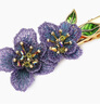 She's茜子本草綱目勿忘草漸變金線(xiàn)刺繡花朵發(fā)夾捏夾劉海邊夾生日禮物女 釉藍黛紫E0 曬單實(shí)拍圖