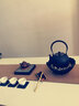 龍顏堂電陶爐小型圍爐煮茶器煮茶爐家用室內鐵壺鑄鐵壺煮茶壺泡茶燒水壺 仿古陶制電陶爐黑色款+烤網 曬單實拍圖