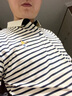 GFZD輕奢高端男裝 夏季條紋T恤男商務(wù)刺繡百搭修身polo領(lǐng)短袖體恤上衣 631米白色 2XL 建議135-155斤可穿 曬單實(shí)拍圖