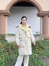 lagogo淺駝色大毛領(lǐng)羽絨服女拉谷谷冬季新款顯瘦中長款加厚外套 淺駝色(S3) M 160/38 曬單實拍圖
