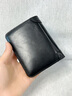 班亞奴男士錢(qián)包真皮超薄2025新款防盜刷豎款卡包頭層軟牛皮男式短款錢(qián)夾 黑色-三.折款（復古頭層皮） 曬單實(shí)拍圖