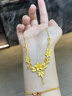 歐顏黃金三生花項(xiàng)鏈女新款999足金花月佳期花朵吊墜結(jié)婚嫁套鏈鎖骨鏈 999足金/支持克重多退少補(bǔ) 曬單實(shí)拍圖