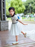 可可鴨（QQ DUCK）童裝女童連衣裙兒童裙子學(xué)院JK裙青少年衣服經(jīng)典校園白色；120 曬單實(shí)拍圖