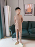 夢(mèng)特嬌青少年羊絨蠶絲德絨兒童保暖內衣套裝中領(lǐng)男大童加絨秋衣秋褲冬季 中領(lǐng)-淺米咖 170 cm【適合110-125斤】 曬單實(shí)拍圖