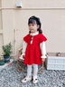 A 21 FUNB女童毛衣連衣裙秋冬2026新款寶寶新年裙2歲1洋氣嬰兒公主裙童裝潮 HMN8816 紅色 90 cm 曬單實(shí)拍圖