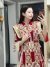 枝己秀禾服新娘婚紗2025新款情侶結婚中式禮服古裝嫁衣敬酒服鳳冠霞帔 231109（僅女裝） S 曬單實(shí)拍圖