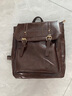 樂(lè )卡利包包女日系JK制服雙肩包學(xué)院風(fēng)背包復古軟皮女包休閑劍橋包書(shū)包 復古雙肩包深棕色 曬單實(shí)拍圖