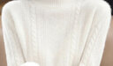 WANKOU羊絨衫女秋冬100%山羊絨套頭麻花上衣內搭加厚半高領(lǐng)保暖打底毛衣 暖白色（升級禮盒包裝） XL  建議115-125斤 曬單實(shí)拍圖