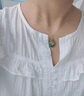 海卡依水滴碧玉18金K項鏈女金鑲玉吊墜高檔紀(jì)念日生日禮物送老婆 和田碧玉吊墜+18金K項鏈 曬單實拍圖
