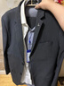 羅蒙（ROMON）輕熟風(fēng)休閑大碼西服套裝男韓版修身兩?？廴淄ㄇ谏虅?wù)小西裝潮 深灰色【西裝+馬甲+西褲】 4XL (建議160-180斤內(nèi)) 曬單實拍圖
