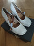 達芙妮超高跟鞋女法式氣質(zhì)一字式扣帶方頭粗跟單鞋女4623101118 米色36 曬單實(shí)拍圖