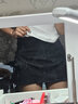 軒萊雅2024夏季黑色辣妹短裙女顯瘦抽褶高腰不規則a字包臀半身裙褲潮ins 黑色 L 曬單實(shí)拍圖