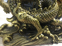 善揚純黃銅龍擺件銅金龍十二生肖龍擺件年青龍擺件漢龍金龍家用客廳 龍騰四海 中號長25CM 帶底座 曬單實拍圖