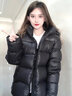 GARNUO短款羽絨服女黑色2025冬季新款韓版小個子90白鴨絨加厚面包服外套 黑色 M【106-120斤】 曬單實拍圖