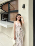 森馬（Semir）連衣裙女顯瘦甜美度假風(fēng)2025夏季森系滿印吊帶裙浪漫109325114033 曬單實(shí)拍圖