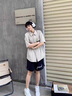 安初夏短袖襯衫男士休閑套裝夏季襯衣男裝潮流痞帥氣衣服外套搭配三件套 K14淺灰襯衫+純棉T+灰褲 XL【120-140斤】 曬單實拍圖