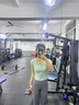 鉑吶苓瑜伽服兩件套女夏跑步運動(dòng)普拉提健身訓練速干舞蹈服短袖長(cháng)褲套裝 瑜伽套裝【豆沙綠+海巖灰】 L 105-120斤 曬單實(shí)拍圖