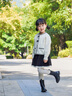 巴拉巴拉童裝女童短裙套裝秋冬兒童小香風(fēng)兩件套時(shí)尚撞色 白黑色調(diào)00319 120cm 曬單實(shí)拍圖