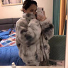 NASA GOOD棉服男羊羔毛棉衣男國潮扎染情侶毛絨外套男立領(lǐng)面包服加厚棉襖子 灰色 XL 曬單實拍圖