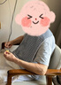 暢旅之翼 老人吃飯圍嘴雙層成人棉圍兜吃飯用的防水圍兜圍裙防油污易清洗 藍(lán)黑白小格子 雙層2面可用 曬單實(shí)拍圖