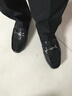 金利來（goldlion）男鞋 2025春季新款男士豆豆鞋 圓頭套腳休閑皮鞋 商務軟皮樂福鞋 黑色 39 曬單實拍圖