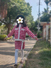 笛莎（DEESHA）童裝女童連衣裙新年2023冬季新款紅色中國紅公主裙過年衣服拜年服 紅格子 140 cm 曬單實(shí)拍圖