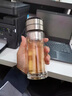 德梵蒂【高端品牌】旋轉(zhuǎn)茶水分離杯便攜功夫茶杯男士商務(wù)泡茶杯禮品 雅素二代玻璃杯-本色 350ml 禮盒裝 曬單實(shí)拍圖