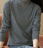 初申 春秋厚長(cháng)袖T恤女條紋半高領(lǐng)百搭保暖打底衫上衣S144S3004 曬單實(shí)拍圖