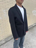 羅蒙（ROMON）羊毛呢西服男秋冬季雙面呢短款大衣男可脫卸羽絨內(nèi)膽外套西裝男裝 深灰色  可拆卸內(nèi)膽 厚款 XL 180 曬單實(shí)拍圖