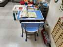 佩奇状元 儿童课桌椅学生桌椅教室辅导班培训书桌写字桌家用单人学校桌椅 蓝色双柱桌+靠背椅 生日礼物送儿童 实拍图