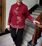 俞兆林（YUZHAOLIN）老年人衣服秋裝針織外套女奶奶春秋加絨上衣媽媽裝喜婆婆毛衣開衫 Flv107536074 酒紅色春秋【上衣】 XL  【建議80-100斤】 曬單實(shí)拍圖