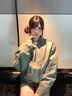 GUUKA TECH古由卡復古風(fēng)飛行夾克女棒球服秋季休閑外套薄款潮牌外搭寬松褂子 淺軍綠色 M 曬單實(shí)拍圖
