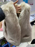 恒源祥皮草馬甲女士中長(cháng)款秋冬新款仿狐貍毛背心保暖馬夾氣質(zhì)坎肩 杏 帶黑尖 XL 曬單實(shí)拍圖