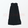 無(wú)印良品 MUJI 女式強捻無(wú)袖連衣裙女裝連身裙子夏季純棉全棉長(cháng)裙BC2JNC4S 黑色 S (155/80A) 曬單實(shí)拍圖