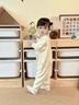幼歌（YOUGE）嬰幼兒秋季新款甜美手工鉤花舒適爬服綿柔細(xì)膩連體衣潮 米杏 80cm 曬單實(shí)拍圖