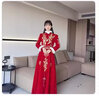 塞德勒中式敬酒服2025新款新娘訂婚加絨旗袍結(jié)婚禮服女紅色冬季回門長(zhǎng)袖 酒紅色披肩款 M（建議96-105斤） 曬單實(shí)拍圖