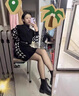 AEMAPE赫本風(fēng)針織長(cháng)袖連衣裙子打底內搭秋冬季2025年新款女士春百搭顯瘦 黑色 L (105-115斤拍) 曬單實(shí)拍圖