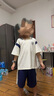 左西男童夏裝套裝涼感2025新款兒童學(xué)院風(fēng)短袖POLO衫運(yùn)動衣 米白 140 曬單實(shí)拍圖
