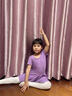 艾舞戈兒童舞蹈服女童芭蕾舞裙民族中國舞跳舞衣服幼兒練功考級服裝 紫羅蘭-短袖 140碼 身高120-130cm重48-58斤 曬單實(shí)拍圖